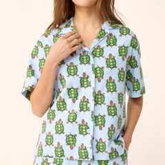 Short-Sleeved Button-Down Pajama Top