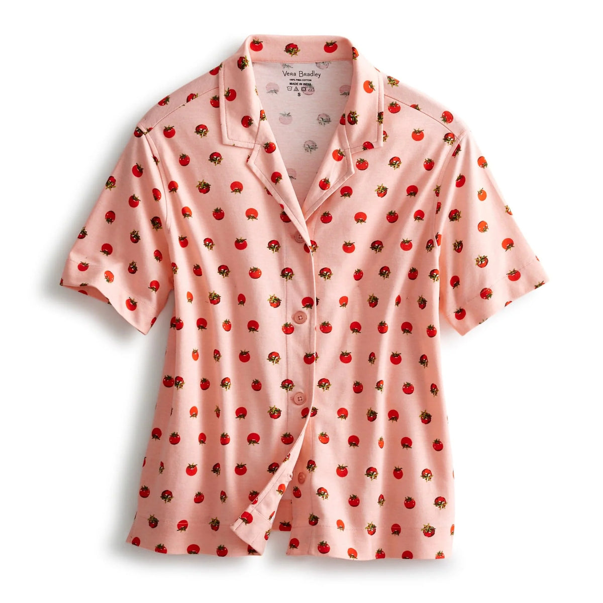 Short-Sleeved Button-Down Pajama Top